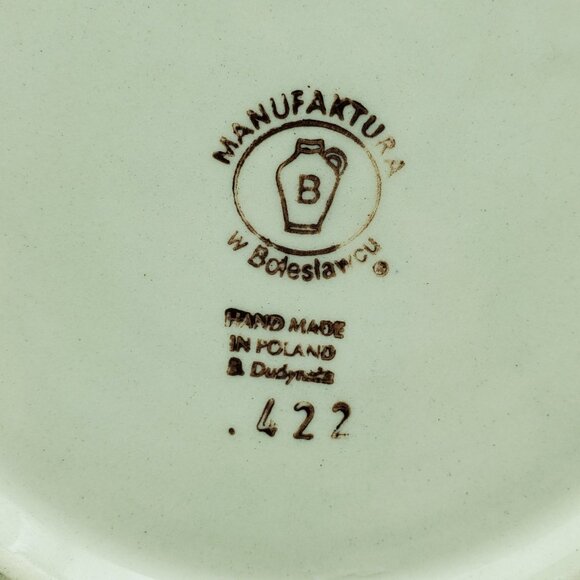 Polish Pottery Blue Lace Rim Soup Bowl Manufaktura Blue Lace Rimmed Pasta Bowl - Picture 6 of 7